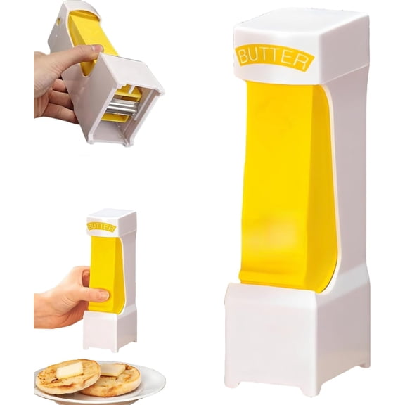 Butter Slicer Butter Cutter: with Stainless Steel Blade - Dishwasher Safe - No-Burr Design for 1/4 lb Butter Sticks - Easy Squeeze Slicing - Convenient Butter Dispenser Tool for Kitchen