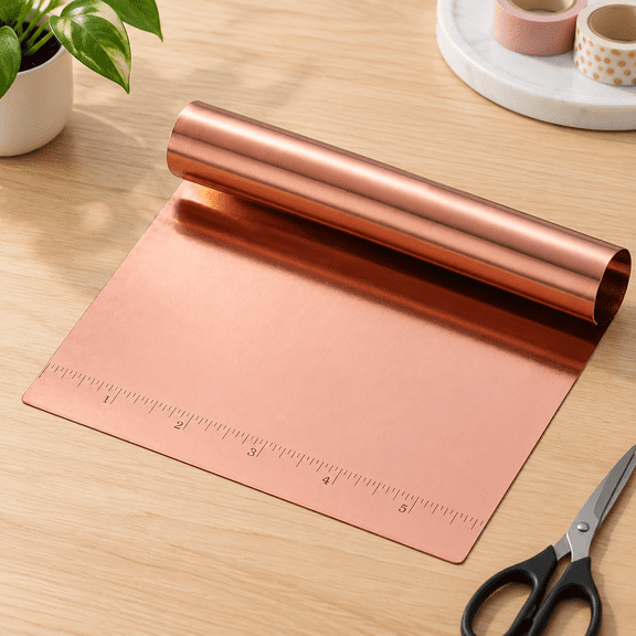 Pastry Cutter Bench Scraper & Chopper Stainless Steel Mirror Polished with Measuring Scale Multipurpose Cake Pizza Cutter Pastry Bread Separator Scale Knife Rose Gold