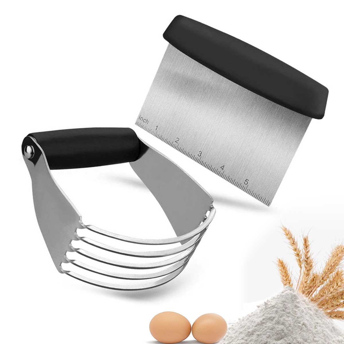 Pastry Cutter Set,Pastry Blender and Dough Scraper, Professional Stainless Steel Bladed Dough Cutter/Blender Scraper Chopper Set for Kitchen Baking Tools (2 Pack) - Walmart.com