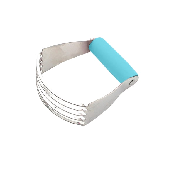 Pastry Cutter Tool, Butter Cutter Slicer, Stainless Steel, Biscuit Cutter With Handle, Dough Blending, Home Baking, Light Blue Grip, 1 Pc
