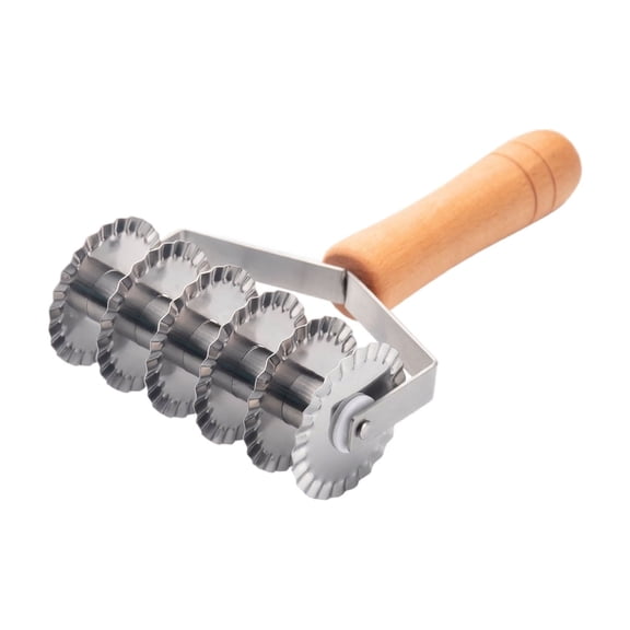 Pastry Cutter Tool Stainless Steel Lattice Pastry Cutter Wooden Handle for Baking Pizza Pie Pasta Dough