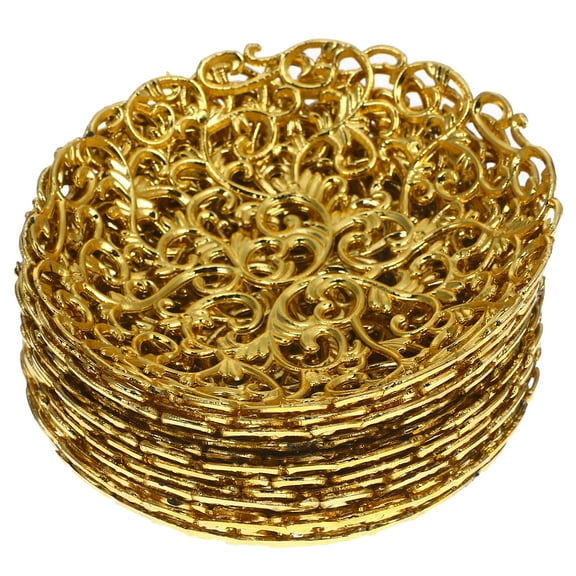 MOKKHNB Dessert Serving Plate Golden Plastic 12Pcs 3.14X3.14X0.59in