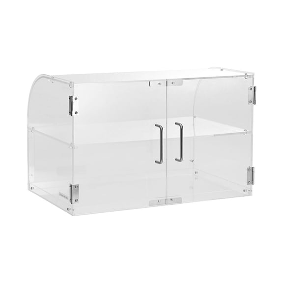 Pastry Display Case 2-Tier - Commercial Bakery Countertop Display - Acrylic Donut & Cake Case with Rear Access & Shelves - 22"x14"x14"