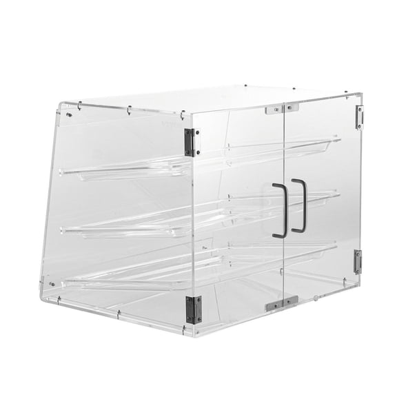 Pastry Display Case 3-Tier - Commercial Countertop Bakery Display - Acrylic Donut & Cake Case w/ Rear Door - 20.7"x17"x16.3"