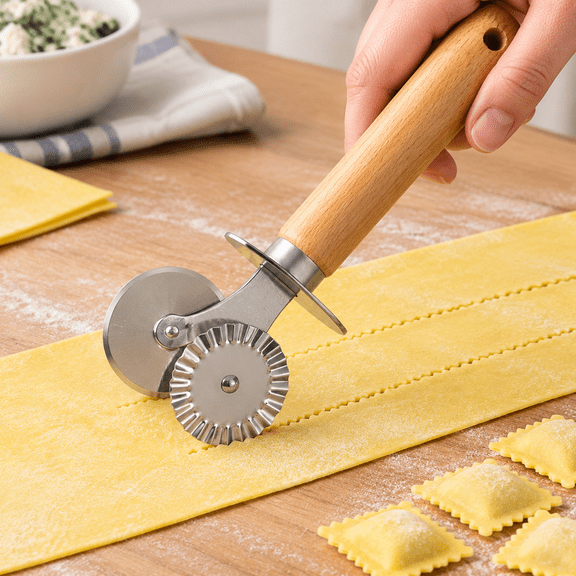 Pastry Double Cutter Wheel, Stainless Steel Dual-Head Baking Tool
