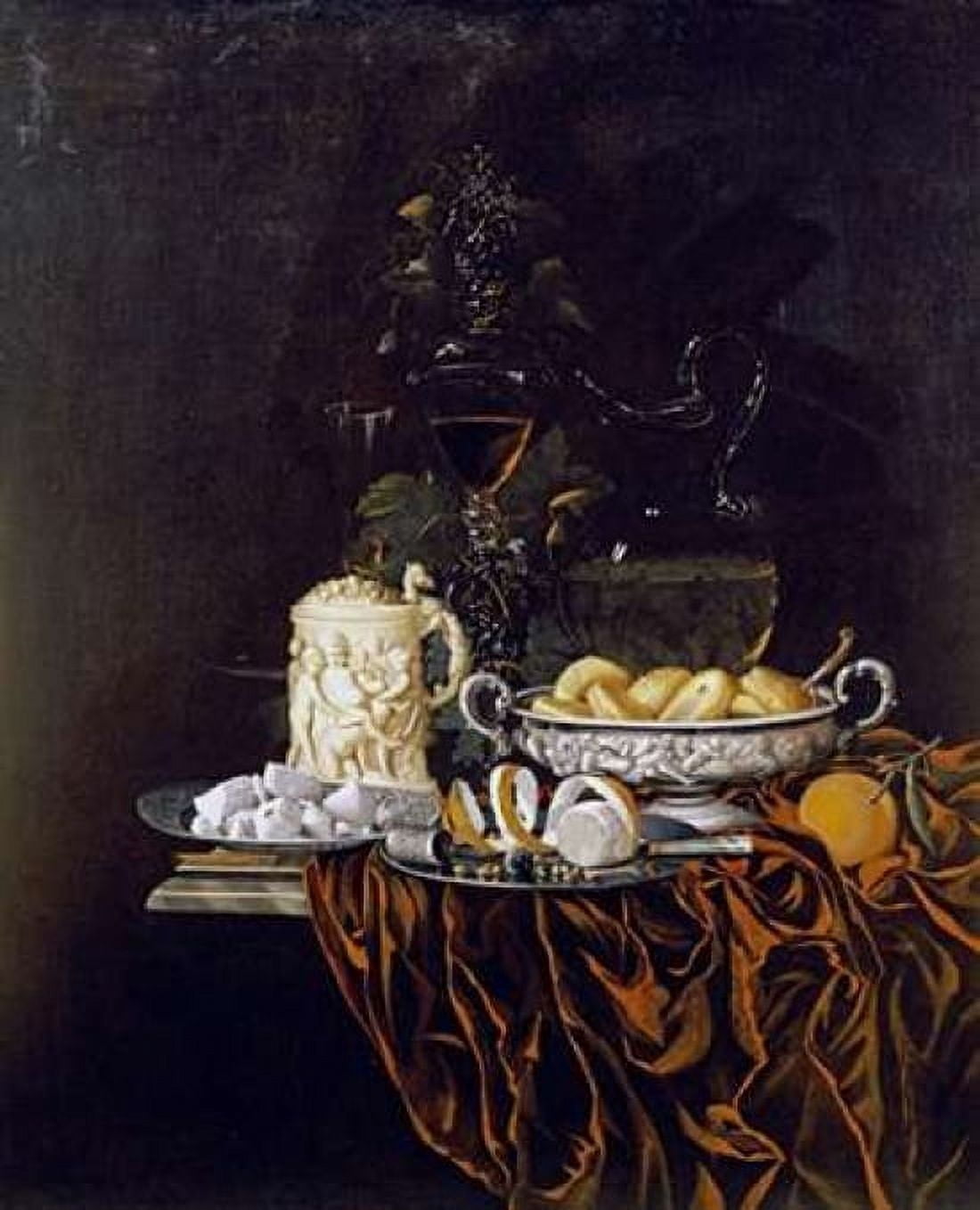 Pastry In a Silver Dish Sweetmeats On a Plate Canvas Art - Johann Georg Hinz (20 x 24)