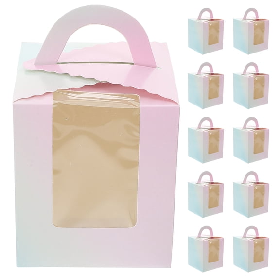 NIAIZEK Small Bakery Boxes with Clear Window, 50pcs Portable Food Storage Containers for Baked Goods and Treats