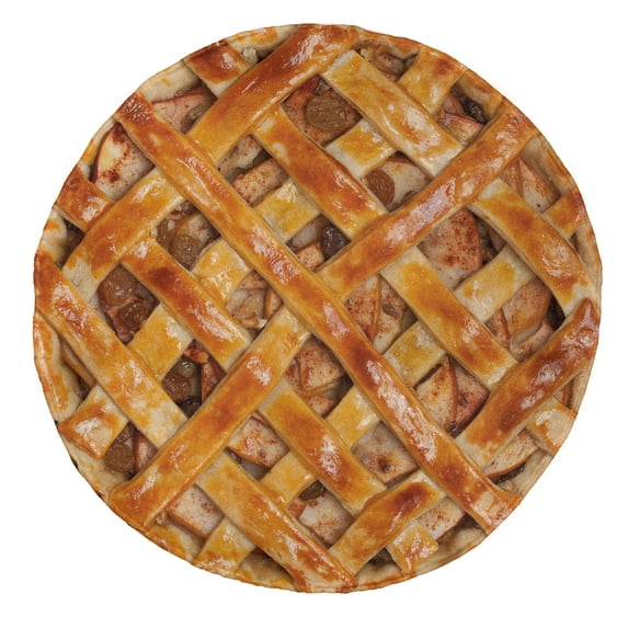 Pastry Round Blanket, Classic American Dessert Tart Apple Pie Fruit Flavored Bakery Good Food Art, Cozy Plush for Indoor & Outdoor Use Novelty Gift Idea, 71" Round, Dark Orange Camel, by Ambesonne