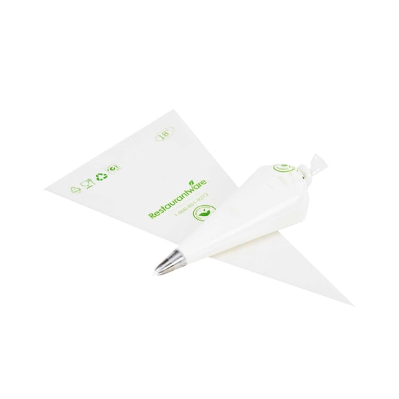 Restaurantware-Pastry Tek 18 x 8.7 Inch Piping Bags, 100 Disposable Pastry Bags - Sturdy, No Slip, Clear Plastic Baking Bag, To Decorate Cakes, For Parties Or Bakeries