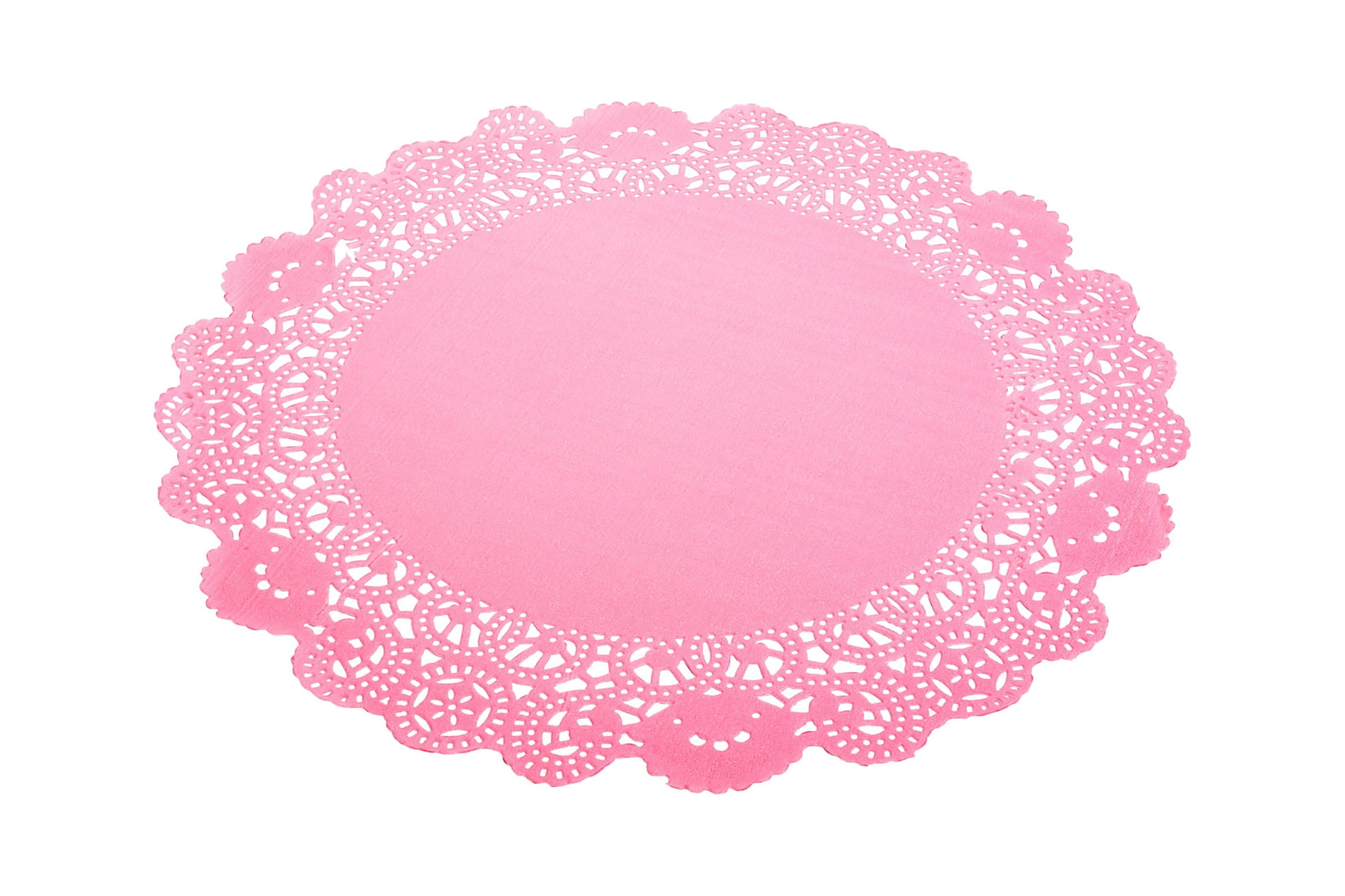Pastry Tek Red Paper Doilies - Lace - 6 inch x 6 inch - 100 Count Box