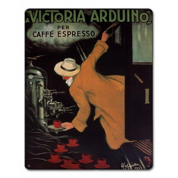 Pasttime PTSB147 12 x 15 in. Victoria Arduino Cafe Espresso Metal Sign