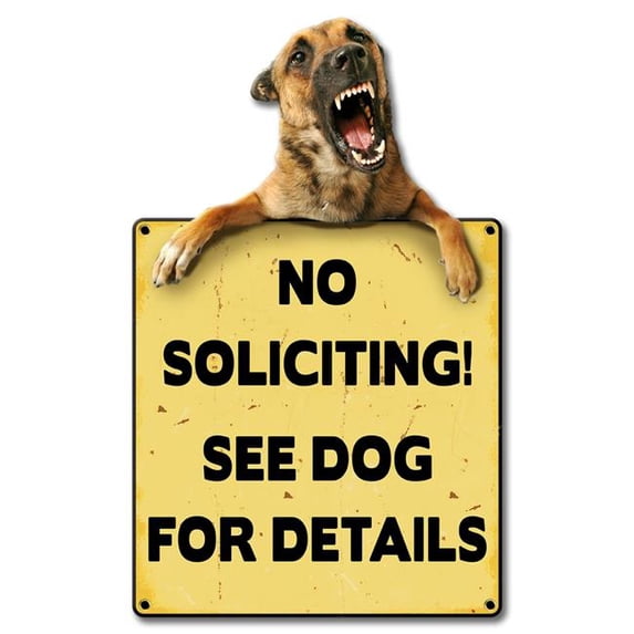 Pasttime Signs 10 x 17 in. No Soliciting See Dog Vintage Metal Sign