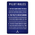 thumbnail image 1 of Pasttime Signs  12 x 18 in.  Pilot Rules Metal Sign, 1 of 1