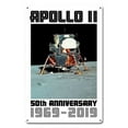 thumbnail image 1 of Pasttime Signs  12 x 18 in. Satin - Apollo 11 50th Anniversary Eagle LM Lem Lunar Module White Metal Sign, 1 of 1