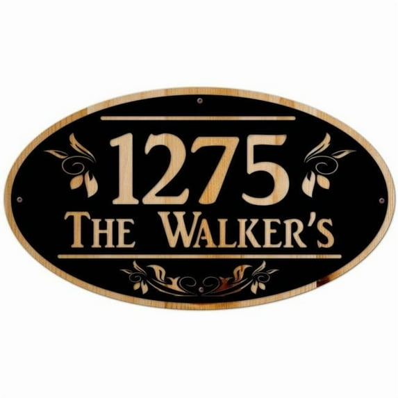 Pasttime Signs 28 x 16 in. Personalized Name Street Number Sign