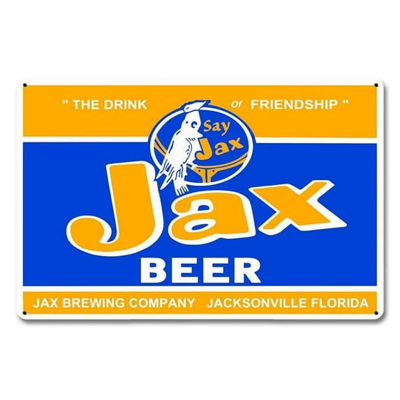 Pasttime Signs AMI052 18 x 12 in. American Ikons Jax Beer Satinvintage Sign