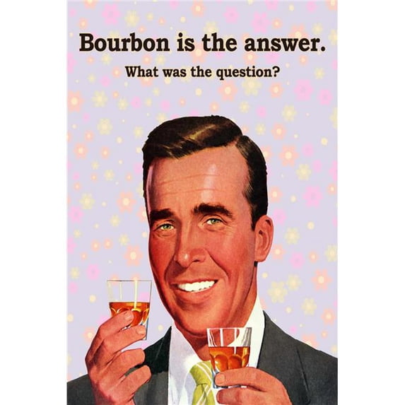Pasttime Signs  Bourbon Answer Purple Vintage Metal Sign