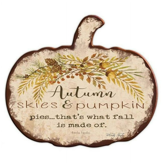 Pasttime Signs CIN270 26 x 23 in. Autumn Skies & Pumpkin Rusted Sign