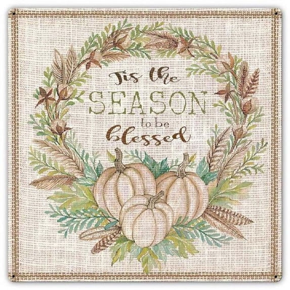 Pasttime Signs CIN281 17 x 17 in. Custom Shap Fall Wreath Start Each Day Sign