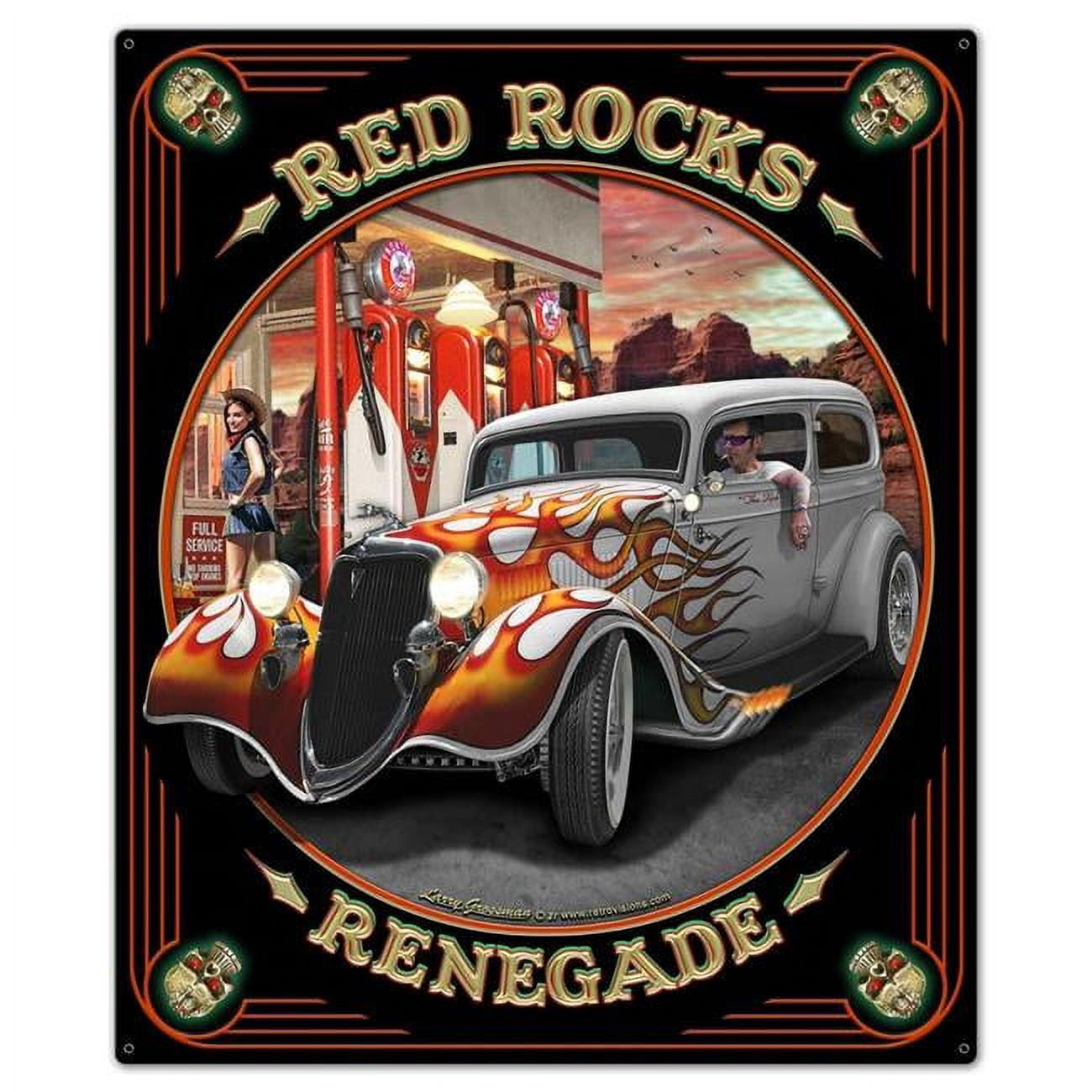 Pasttime Signs LGC090 30 x 36 in. Red Rocks Renegade Vintage Metal Sign ...