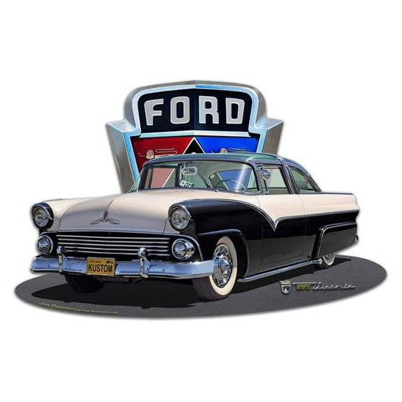 Pasttime Signs LGC346 16 x 10 in. 1955 Ford Kustom Emblem Metal Sign
