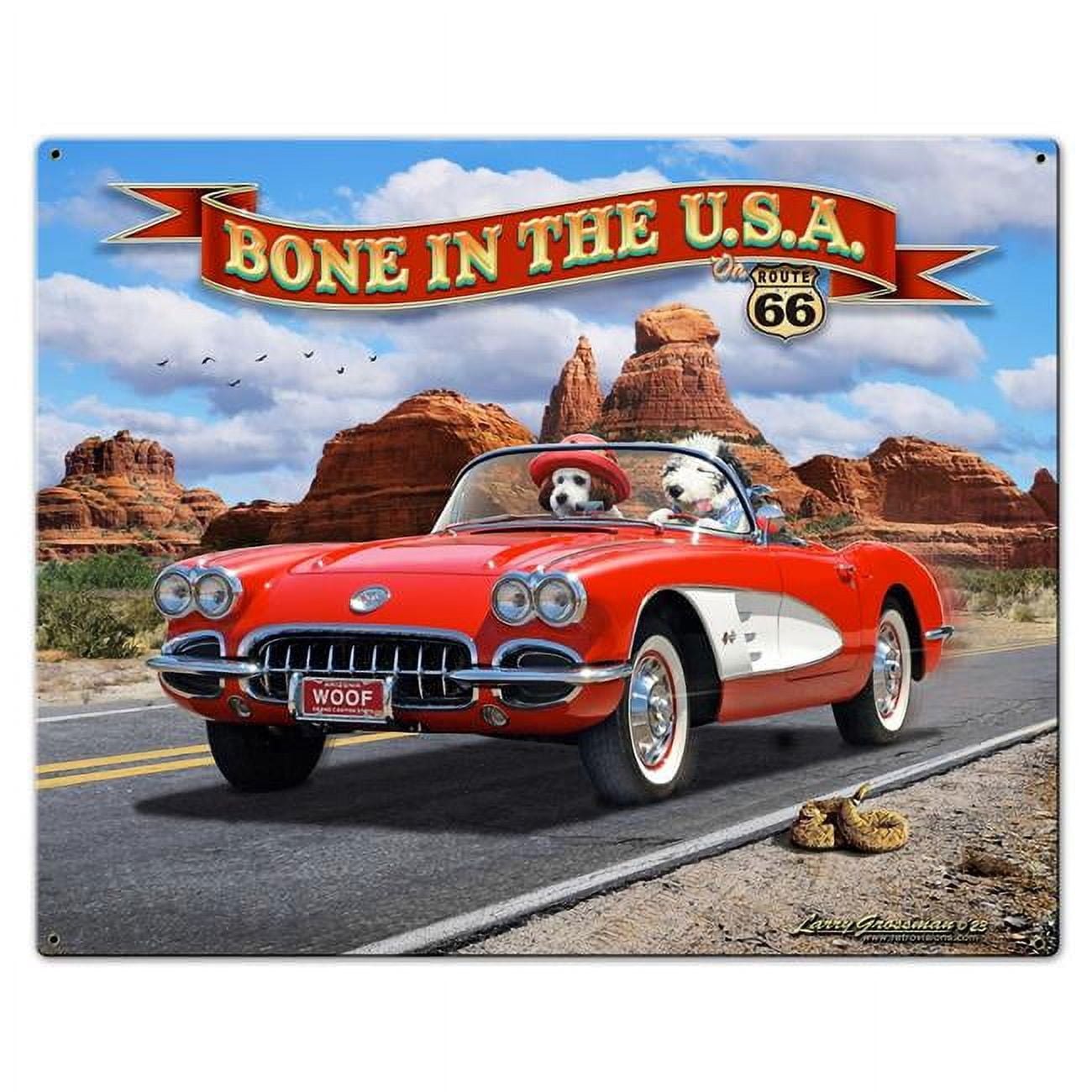Pasttime Signs LGC411 30 x 24 in. LGC411 Bone in USA Vette Metal Sign ...