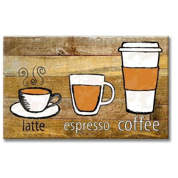 Pasttime Signs Latte Espresso Coffee Wood Print Vintage Metal Sign
