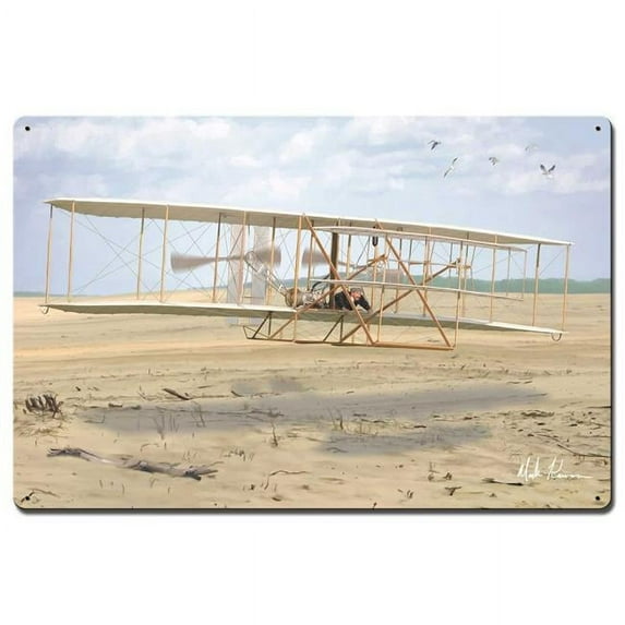 Pasttime Signs MKV032 24 x 16 in. Wright Flyer Vintage Metal Sign