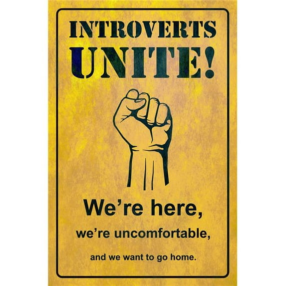Pasttime Signs PTSB325 12 x 18 in. Introverts Unite Vintage Sign
