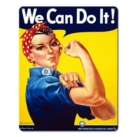 Pasttime Signs VTG071 Rosie Riveter Vintage Metal Sign