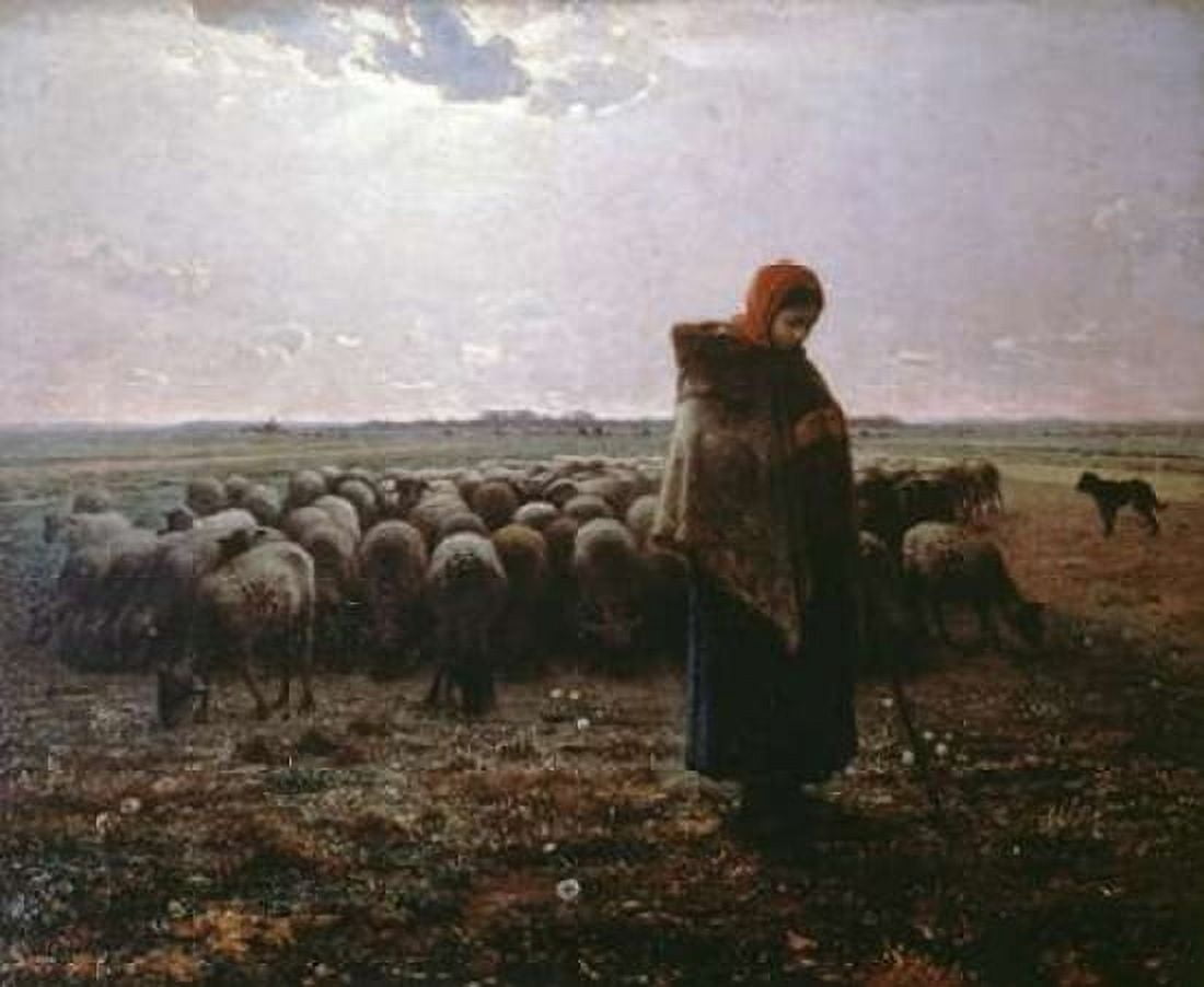 Pasture Canvas Art - Jean-Francois Millet (20 x 24)