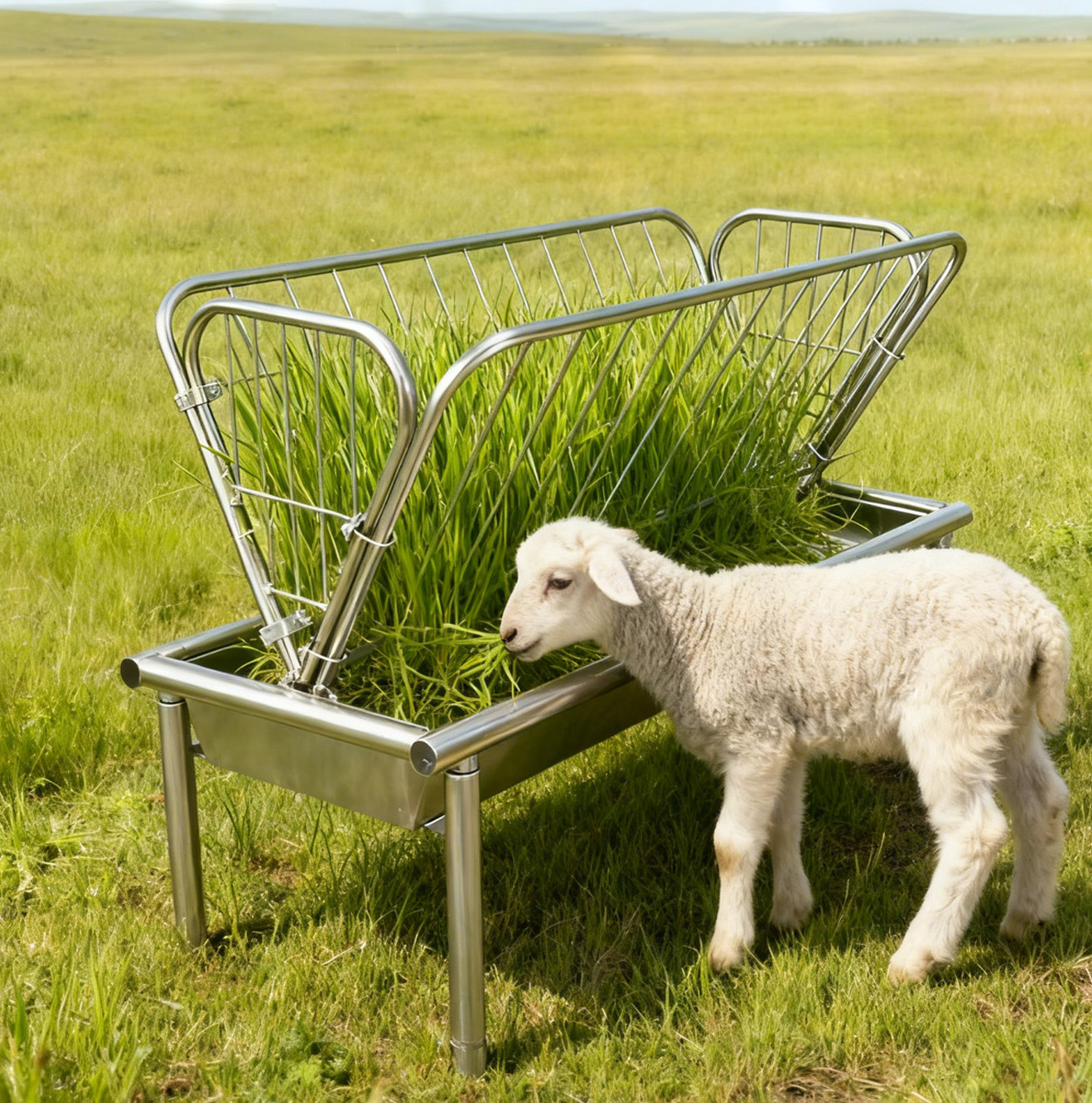 Pasture Feeder, 47(L)x22.5(W)x38(H) Inch, 68.3 LBS Weight, 2-IN-1 ...