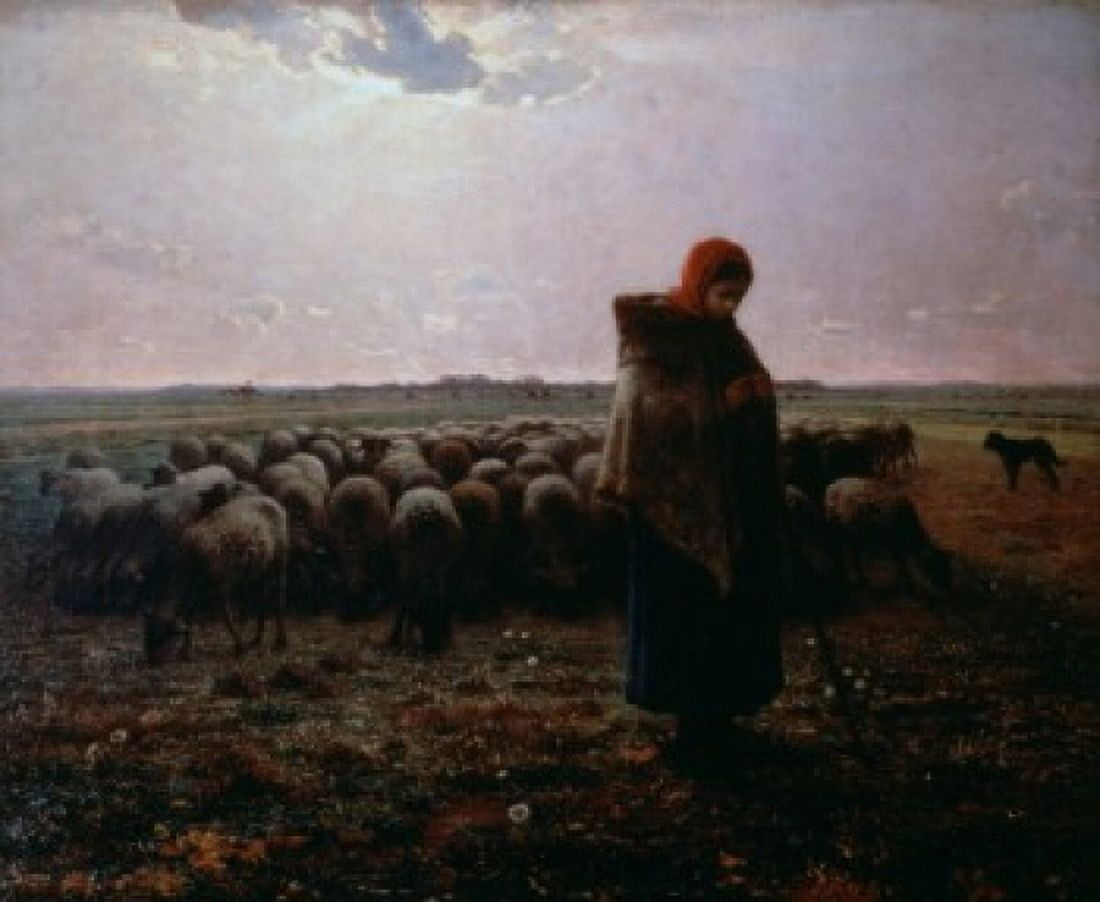 Pasture Jean-FranÔø?ois Millet (1814-1875 French) Canvas Art - Jean-Francois Millet (18 x 24)