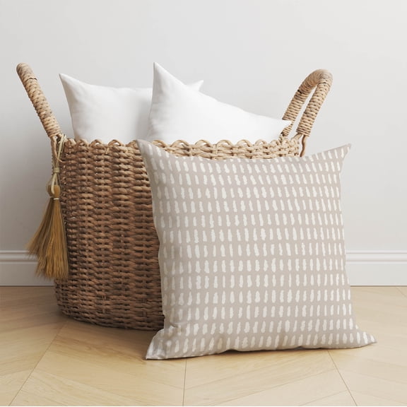 Pasture Play Taupe Throw Pillow