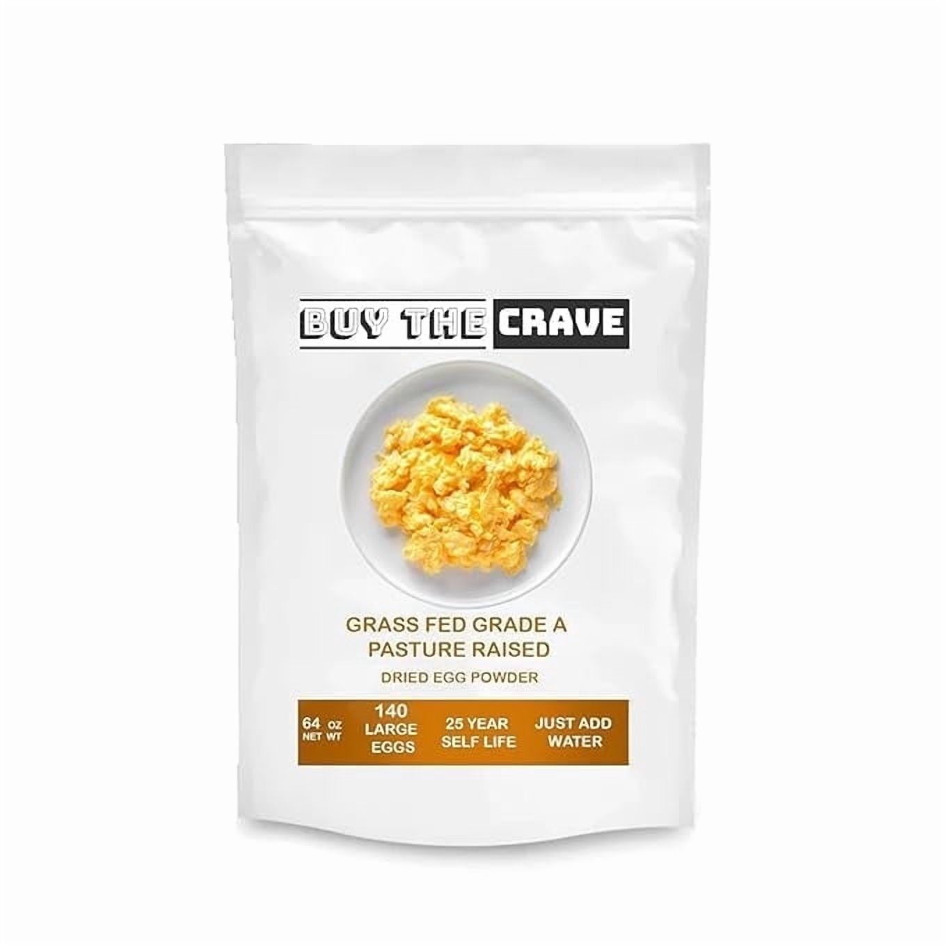 Powdered Dried Eggs, Grade A Eggs, Grass Fed Pasture Raised, 85 Servings, MRE Food Supply, Camping Essentials, Emergency Food Supply, 64 OZ
