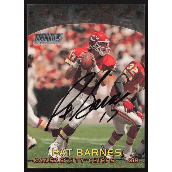 Pat Barnes Autographed 1997 Stadium Club Rookie Card #127 Kansas City Chiefs SKU #261311