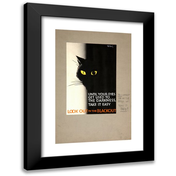 Pat Keely 11x14 Black Modern Framed Museum Art Print Titled - Until Your Eyes Get Used to the Darkness Take it Easy. Look Out in the Blackout (Between 1939 and 1946)