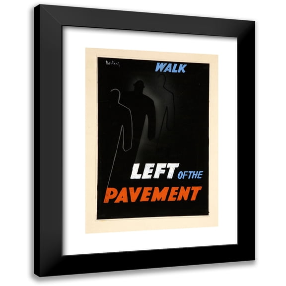 Pat Keely 11x14 Black Modern Framed Museum Art Print Titled - Walk Left of the Pavement (Between 1939 and 1946)