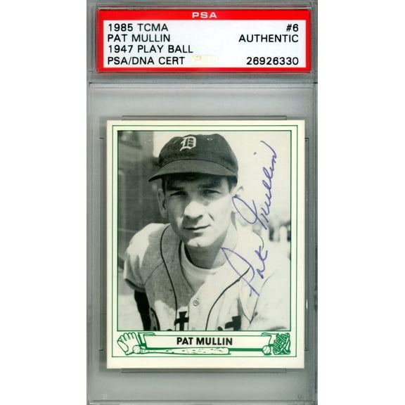 Pat Mullin Autographed 1985 Play Ball 1947 Reprint Card #6 Detroit Tigers PSA/DNA #26926330