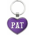 thumbnail image 1 of Pat - Names Male Metal Heart Keychain Key Chain Ring, Multiple Colors Available, 1 of 1