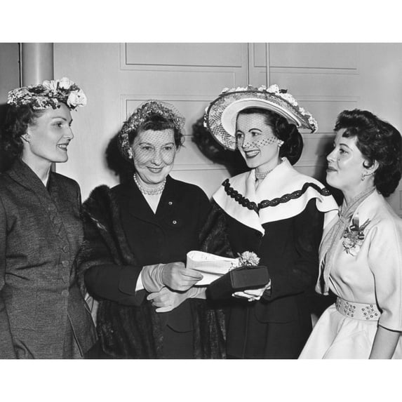 Pat Nixon And Mamie Eisenhower At The Cherry Blossom Fashion Show. April 8 History (24 x 18)