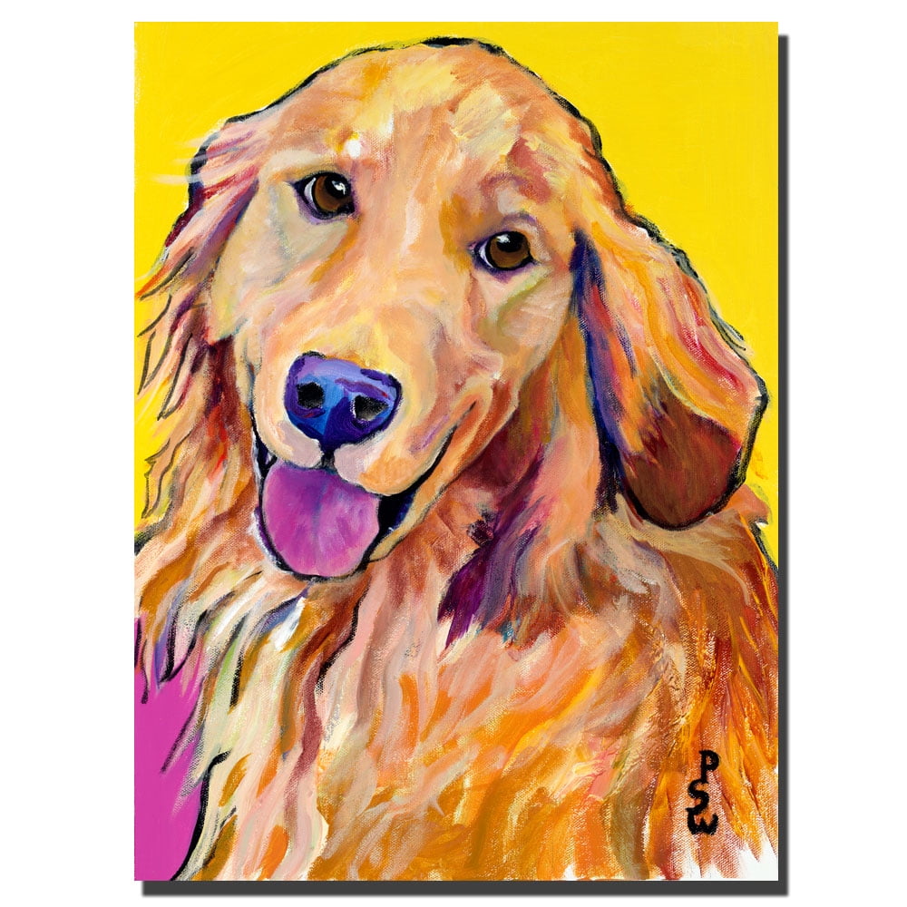 Vibrant Golden Retriever Canvas Art in Bold Colors, 24" x 18"