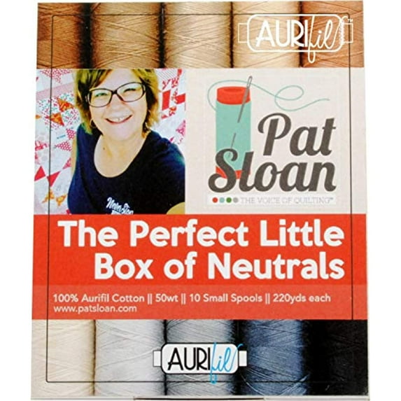 Aurifil - The Perfect Little Box of Neutrals Thread Collection 50wt 10 Small Spools