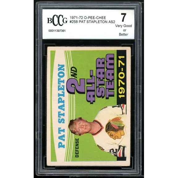 Pat Stapleton Card 1971-72 O-Pee-Chee #258 BGS BCCG 7