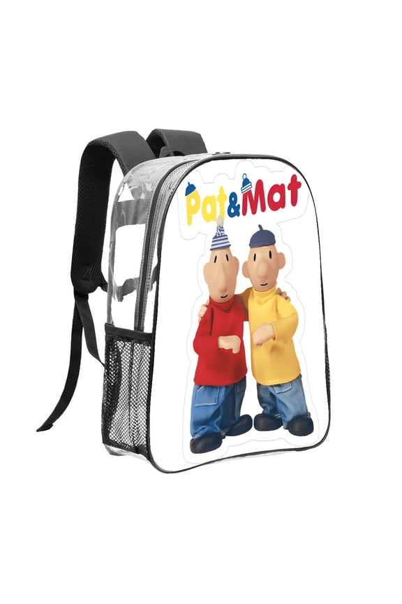 Pat and Mat Pattern Transparent Backpack Lightweight And fashionable Showcasing Personality And Leading The Trend