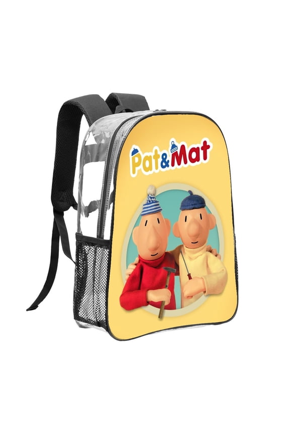 Pat and Mat Pattern Transparent Backpack Lightweight And fashionable Showcasing Personality And Leading The Trend