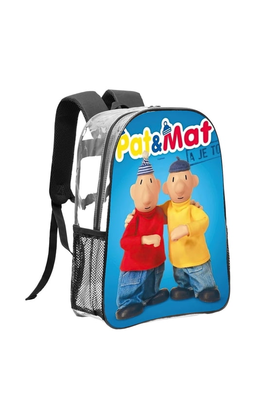 Pat and Mat Pattern Transparent Backpack Lightweight And fashionable Showcasing Personality And Leading The Trend