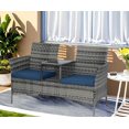 PatLoom Outdoor Patio Loveseat Set with Coffee & Cushions, 2Seat