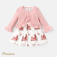 thumbnail image 1 of PatPat 2pcs Baby Girl Floral Print Naia™ Tank Dress and Ruffle Trim Long-sleeve Cardigan Set, 1 of 11