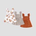 thumbnail image 1 of PatPat 3 Pack Toddler Girl Floral Print/100% Cotton Button Design Sleeveless Dress, White+Brown+Mutil-color, Girl: 3-4 Years, 1 of 13